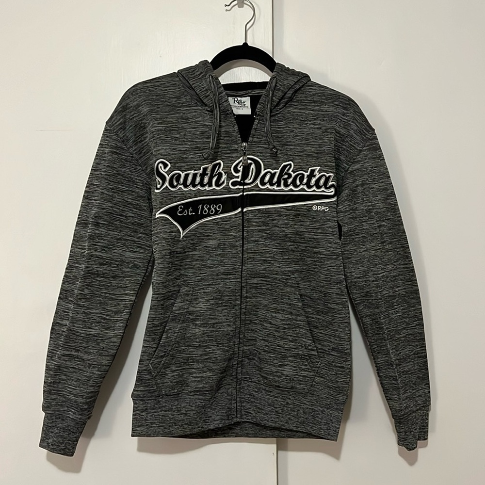 Unisex South Dakota Zip Up Hoodie Size S
